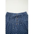 thumbnail image 6 of Women's Sky Blue Polka Dot Wide Leg Jeans – High Waist Denim Pants with Drawstring Detail, 16, 6 of 12