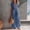 Blue, variant on Women's Resort Jumpsuit, Casual Loose Wide Leg With Zip-Up Front & Stand Collar, Short Sleeve Vacation One-Piece With Belt White XL
