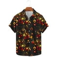 thumbnail image 5 of Camisas de Manga Larga para Hombres, Botón de Impresión Blusa de Cuello, Camisa de Poliéster de Moda Casual, 5 of 5