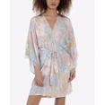 thumbnail image 1 of Midnight Bakery Women’s Nikki Floral Print Wrap Robe, Cream, Medium/Large, 1 of 1