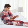 thumbnail image 6 of Lsque Heart Plaid Pattern Long Sleeve Pajama Set for Men - Soft 2-Piece Sleepwear and Loungewear Set with Pockets, Comfy Nightwear-X-Large, 6 of 7