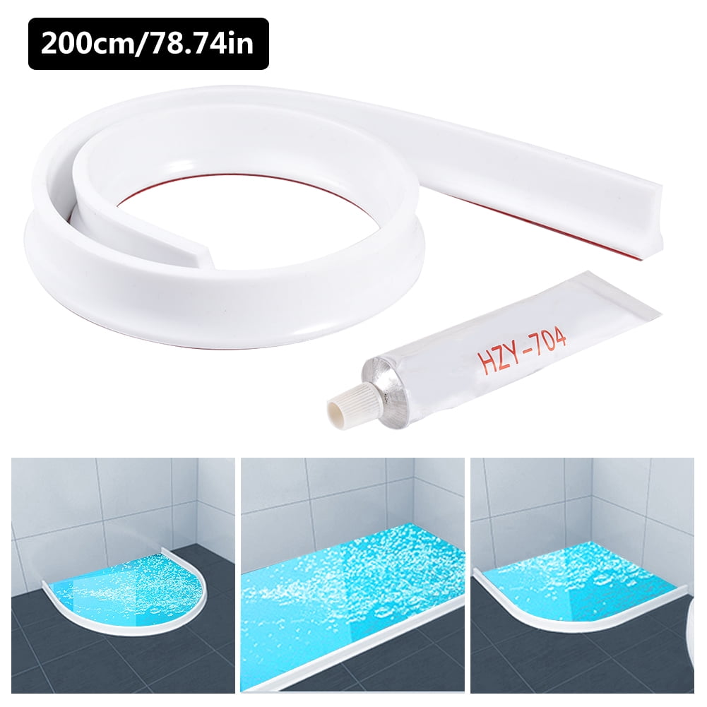 Water Stopper Flexible Self Adhesive Shower Barrier Rubber Stripe 150CM