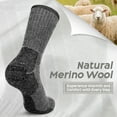 thumbnail image 6 of Loritta 3 Pairs 80% Merino Wool Hiking Socks for Men Women Warm Thermal Hiking Boot Cushion Crew Socks Size 9-12, 6 of 7
