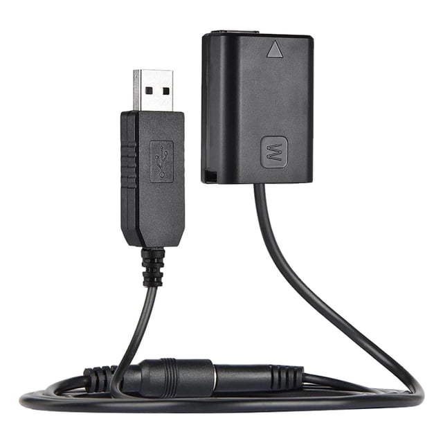 Adaptador de corriente USB para batería ficticia NP-Dummy de 5 V y 2 A, compatible con A6500, A6300 y A7R. A