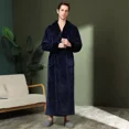 thumbnail image 4 of Otoño Invierno Coral polar de doble cara de felpa de longitud extendida ropa de dormir gruesa hombres mujeres Albornoz cálido acogedor ropa de hogar, 4 of 5