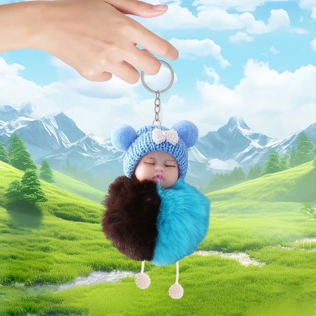 Llavero de peluche con forma de muñeca, accesorio para mochila escolar, colgante de poliéster