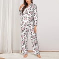 thumbnail image 2 of Lsque Rose Flowers Pattern Long Sleeve Pajama Set for Women - Soft 2-Piece Sleepwear and Loungewear Set with Pockets, Comfy Nightwear-X-Large, 2 of 7
