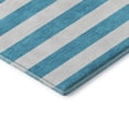 thumbnail image 4 of Addison Rugs Mayfield Washable Transitional Stripes Teal Round Rug, 8' x 8', 4 of 5