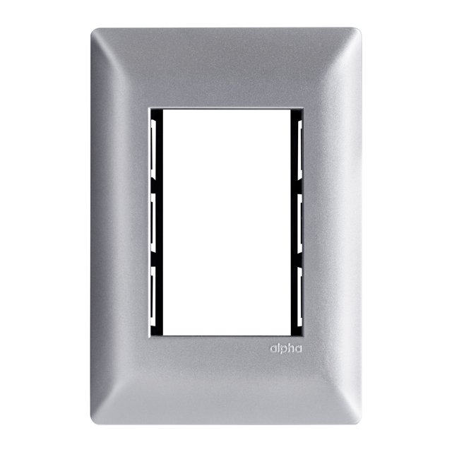 Estevez Placa 3 Ventanas Alpha Silver Plata, 8 x 12 cm, Nuevo
