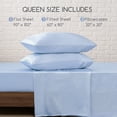thumbnail image 7 of MR&HM Satin Sheet Set Queen 4 Pcs, Silky Elegant Luxurious Queen Size Bed Sheets, with Flat Sheet, Deep Pocket Fitted Sheet for Mattress and Matching Satin Pillow Cases (Queen Size, Light Blue), 7 of 7