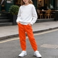 thumbnail image 5 of Vetsdori 2 Pieces Outfits Sets for Boys Pockets Solid Color Crew Neck Athletic, Long Sleeve Tops and Joggers Winter Elastic Waist Cotton Kids Clothing Casual, Orange, Size: 1-2 Years, 5 of 9
