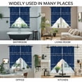 thumbnail image 3 of Rustic Botanical Swag Curtains for Kitchen/Bedroom/Living Room, Japanese Herb on Navy Blue Simple Art Scalloped Curtains 63 Inch Long, Window Swag Topper Curtains Valances 2 Panels Set 36"x63", 3 of 8