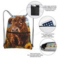 thumbnail image 2 of Sigee Cloud Sky Sunflower Cow for Drawstring Zipper Backpack ,Waterproof, Durable, Lightweight Gym Bag for Sports, 2 of 5
