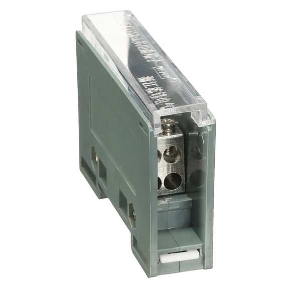 Uxcell 1 in 4 Out Rail Terminal Blocks, 690V 100A Connectors Power Distribution Block with Flame-Retardant Housing 0.71In Width