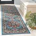 thumbnail image 2 of SAFAVIEH Riviera Ulysses Medallion Polyester Machine Washable Runner Rug, Blue/Black, 2'2" x 9', 2 of 8