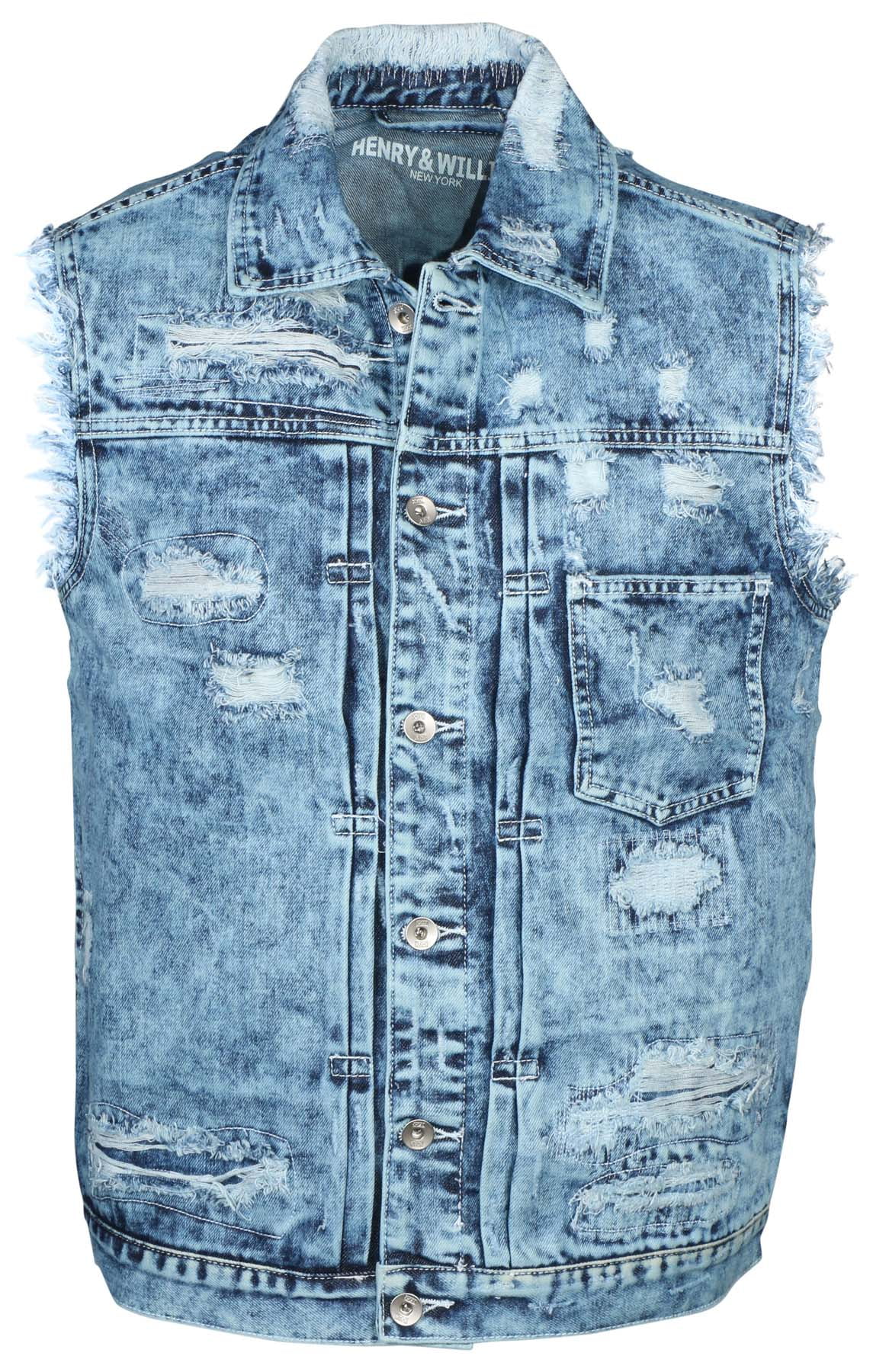 distressed jean vest
