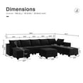 thumbnail image 4 of Honbay Modern Modular Sectional Sofa Couch with Storage for Living Room, Black, 4 of 5