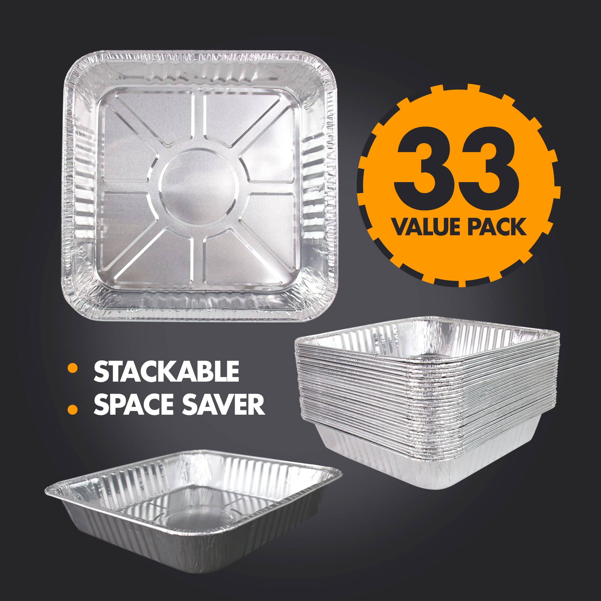 (55 Pack) Foil Pans 8x8, Square Aluminum Pans 8 inch, Disposable Baking  Pans for Roasting, Food Containers for Cooking, Baking Cakes, Heating