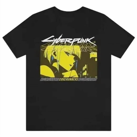 Cyberpunkk Edgerunners Lucy Looking At You – Yellow Themed T-Shirt Classic Unise