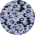 thumbnail image 1 of Ahgly Company Tapis d'Intérieur Ronds Transitionnels Lavables à la Machine Bleu Minuit, 4 Pieds Rond, 1 of 7
