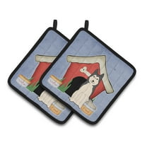 Carolines Treasures BB2779PTHD Dog House Collection West Siberian Laika Spitz Pair of Pot Holders 7.5HX7.5W multicolor