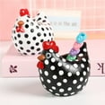 thumbnail image 5 of Black and White Spotted Chicken Ornament, Resin Decor Hen Jar Indoor Decorations, 5 of 6