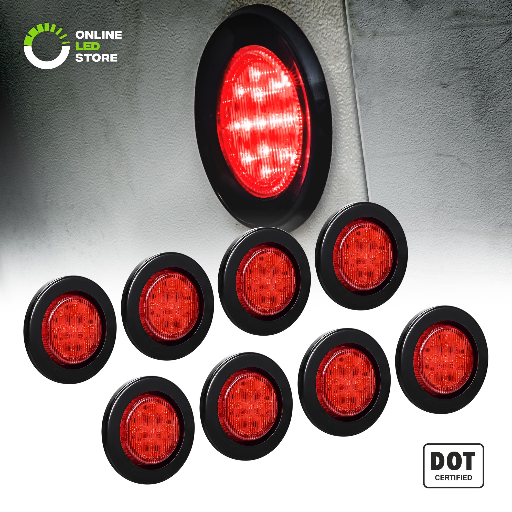 For Trucks & Trailers Round Clearance Light IP67 Submersible 1 Pack Waterproof SAE/DOT Certified 2 in 1 Reflector Polycarbonate Reflector Abrams 2 Amber 10 LED Side Marker Trailer Lights For Trucks & Trailers Round Clearance Light IP67 Submersible 1 Pack Waterproof SAE/DOT Certified 2 in 1 Reflector Polycarbonate Reflector Abrams 2 Amber 10 LED Side Marker Trailer Lights