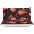 thumbnail image 3 of HAHDAXIA Pomegranate Fruit Pattern Bedding Solid Comforter Set for All Seasons,3 Pieces(1 Comforter+2 Pillowcases),Soft Microfiber Bedding Set Full(79"x90"), 3 of 7