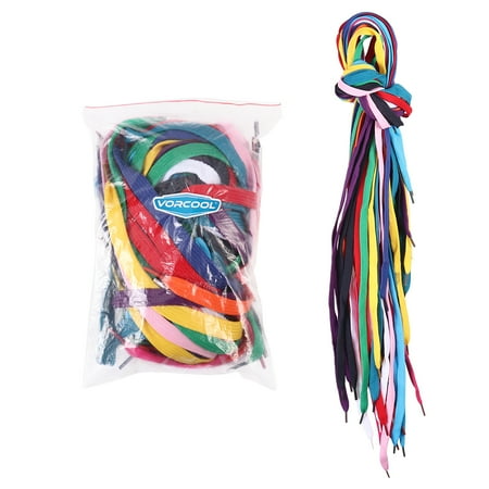 

FRCOLOR 12 Pairs of Replacement Flat Shoelaces Shoe Laces Strings for Sports Shoes Sneakers Skates (Assorted Colors)
