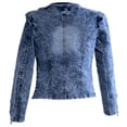 thumbnail image 4 of Spring Jackets for Women Stretchy Denim Jackets with Rhinestones & Sequin Y2k Women Jeans Coats (Blue XXXXL), 4 of 8