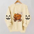 thumbnail image 6 of Women's Fall Clothes Sweatshirt Halloween Graphic Pullover Tops Crewneck Long Sleeve Casual Shirts Vintage Pumpkin Print Outerwear for Festival Party, 6 of 7