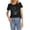 02-Black, variant on Graphic Tees for Women Trendy Muster Plus Size Stretchy Soft Short Sleeve Crewneck Print Loose Fit Casual Shirts for Women Trendy Summer Army Green Size L