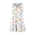 thumbnail image 5 of HOXZODT Womens Easter Bunny Dress Sleeveless V-Neck Casual A-Line Spring Summer Dress for Women Holiday Easter Outfit 2026, Hot Pink, L, 5 of 7