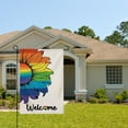 thumbnail image 2 of Sunflower Pride Garden Flag Outdoor Vertical Double Sided LGBTQ Welcome Progress Yard Flag 12x18 Inch for Lesbian Gay Bisexual Transgender Pansexual Small Flags Decorations Farmhouse Outside Decor, 2 of 5