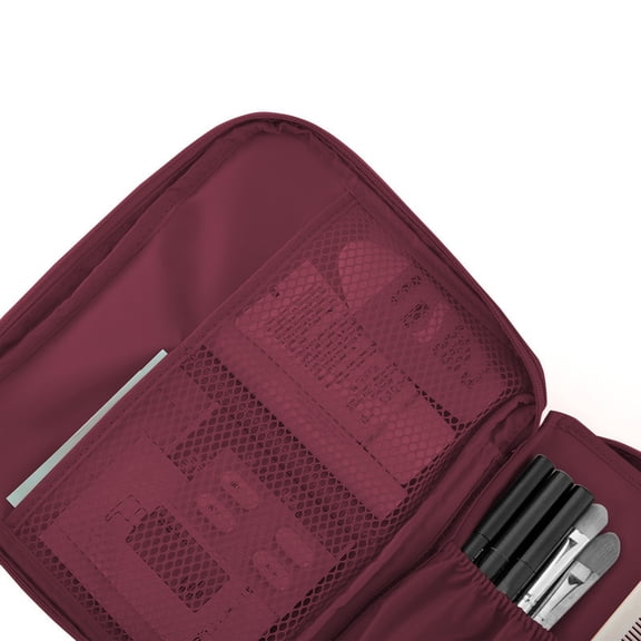 Hometravel Large Capacity Waterproof Makeup Bag, Multifunctional Travel Toiletry Organizer with Double Layers, Portable Cosmetic Storage Pouch for Women