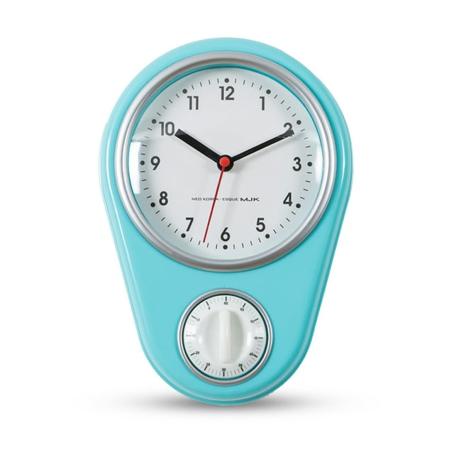Reloj de pared Injueey de cocina duradero azul