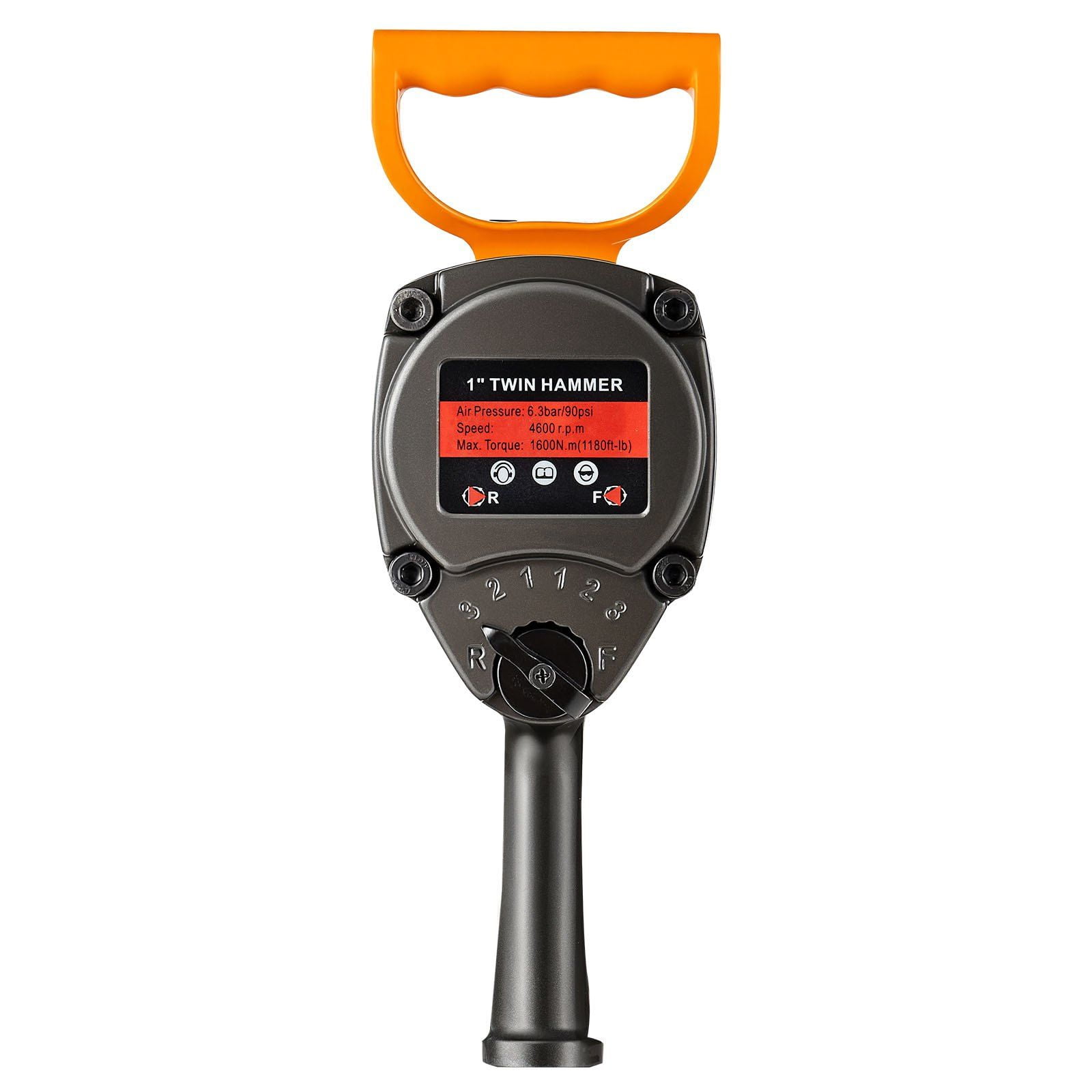 1-Inch High-Torque Air Impact Wrench, 1200 ft-lbs Nut-Busting Capacity, Ergonomic Dual-Handle Pneumatic Gun for Tough Repairs (16.4 lbs)