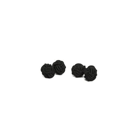 - Jacob Alexander Pair of Solid Color Silk Knot Cufflinks