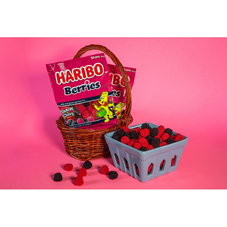 HARIBO Berries Original Red and Black Raspberry Gummies Fruit