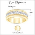 thumbnail image 3 of AFFY Men Wedding Band Ring Round Cubic Zirconia 7.5MM Width Milgrain Half Eternity Engagement Rings in 18K Yellow Gold Plated Jewelry Gift for Him-10.5, 3 of 7