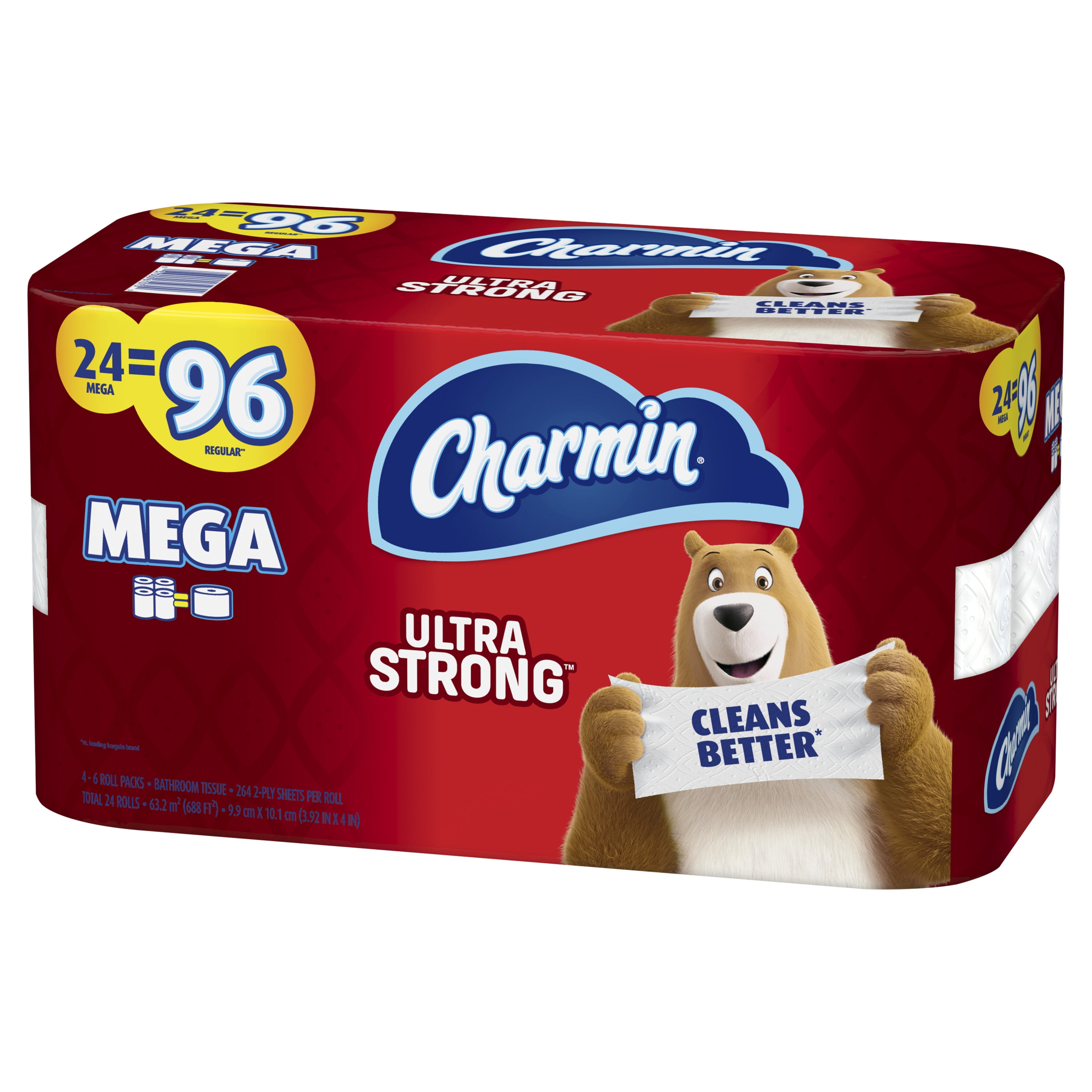 Charmin Ultra Strong Toilet Paper, 24 Mega Roll, 264 Sheets per Roll