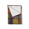 thumbnail image 2 of Colorful Soft Flannel Fleece Throw Blanket, Stitch-Like Digital Mix Motifs Pattern with Inner Triangle Round Shapes Image, Cozy Plush for Indoor and Outdoor Use, 70" x 90", Multicolor, by Ambesonne, 2 of 6