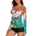 thumbnail image 2 of Rugrats Women's Sunscreen Shirt Long Sleeve Workout Tops Crewneck Soft Comfy Tees Casual T-Shirt S, 2 of 7