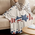thumbnail image 3 of Independence Day Blanket, Super Soft Fleece Throw Blanket Burlap American Flag Blue and Red Stars Blankets Cozy Warm Fluffy Flannel Blanket Winter Decor Throws for Couch Bed Sofa, 30x40 inches, 3 of 6