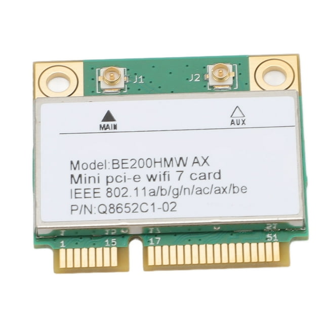 WiFi 7 Wireless Card, Dual Band 802.11ax Mini PCI - E WiFi Card Adapter, BT5.4 2.4GHz 574Mbps 5GHz 2.4Gbps 6GHz 5800Mbps for 10 / 11 PC Laptops