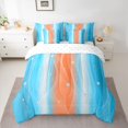 thumbnail image 2 of Homewish Stripes Pattern 7-Piece Twin Bedding Sets,Asbtract Minimalist Desgin Bedding Comforter Set,Gradient Orange Blue Sheet Sets For Girls Kids,Ultra Soft Home Decor Reversible, 2 of 8