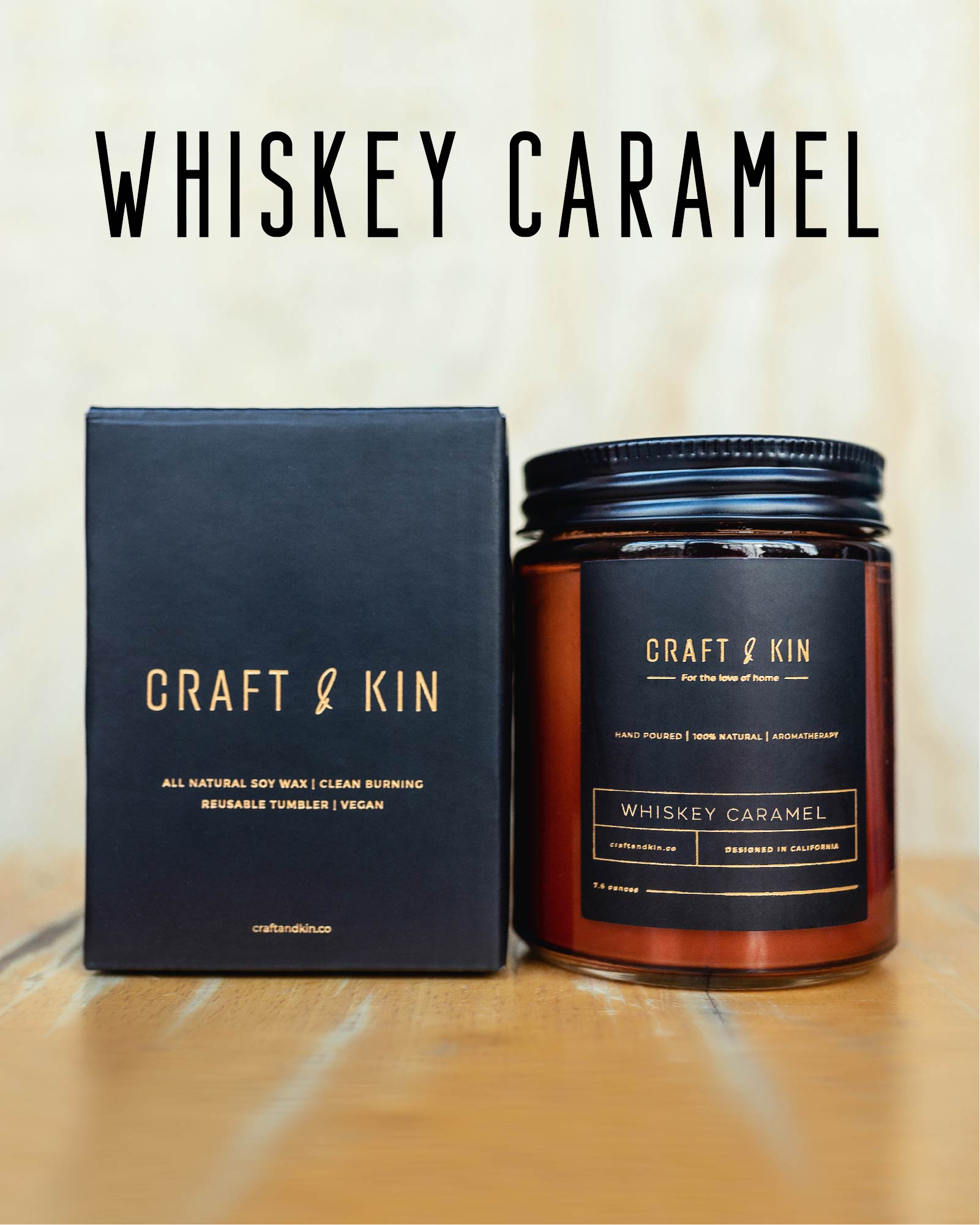 Scented Candles for Men | Premium Whiskey Caramel Scented Candle | All-Natural Whiskey Candle Soy Candles, Rustic Home Decor Scented Candles | Non-Toxic, Ultra Clean Burn Aromatherapy Amber Jar Candle - image 4 of 5