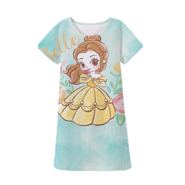 Vestido de niña con estampado de Bella Durmiente y Príncipe de Disney, vestido de niño de dibujos animados para Cosplay, regalo de fiesta de cumpleaños, ropa 6T Gao Jinjia LED