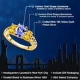 thumbnail image 2 of Gem Stone King 18K Yellow Gold Plated Silver Blue Tanzanite and Yellow Citrine Filigree Style 3 Stone Ring for Women (2.06 Cttw, Oval 8X6MM and 6X4MM) (Size 5), 2 of 6
