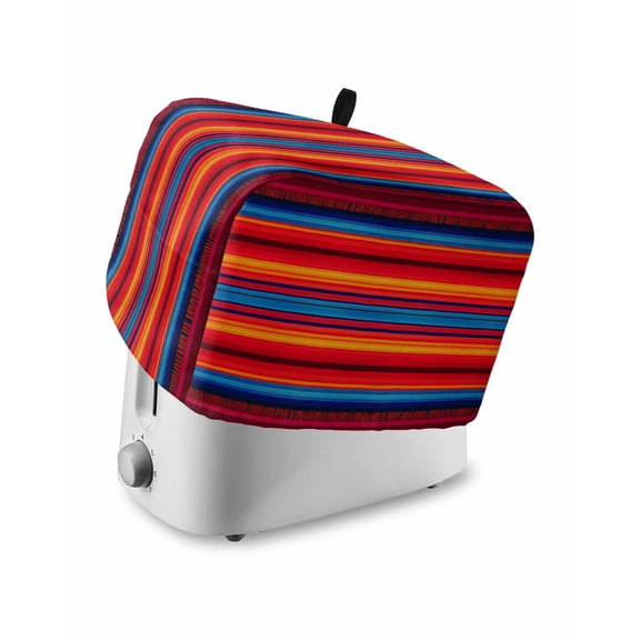 Fsddascl Colorful Striped Toaster Cover 4 Slice, Large Kitchen Appliance Covers, Farmhouse Modern Rainbow Lines Art Toaster Oven Cover with Loop, Bread Machine Cover Polyester Dust Cover Protection